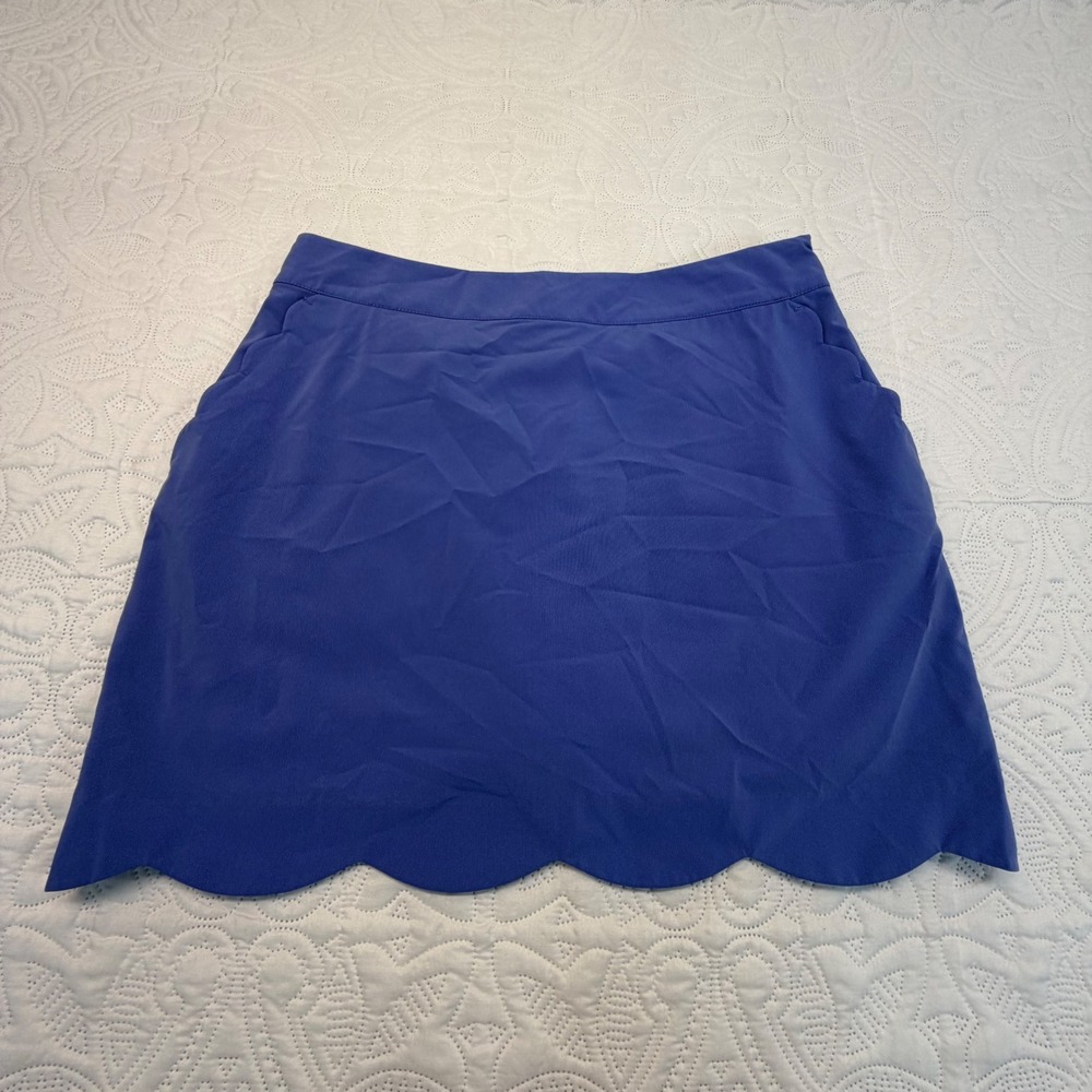 Three Sixty Six Scalloped Golf Skort Blue Periwinkle Active Skirt Size 8